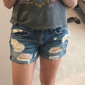 Rag & bone obispo rebel destroyed denim short 25